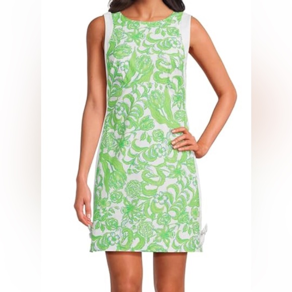 Lilly Pulitzer Dresses & Skirts - NWT Lilly Pulitzer Sz 6 Beckler Stretch Shift Dress Resort White Daffodil Hill